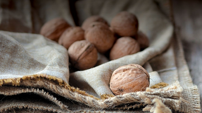 Walnuts in season in winter