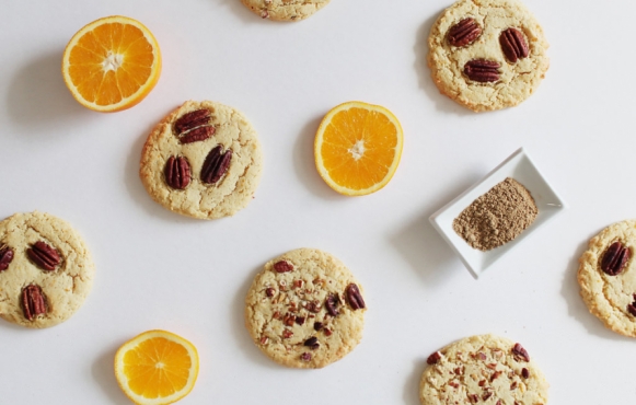 Vegan Cardamom Orange Pecan Cookies