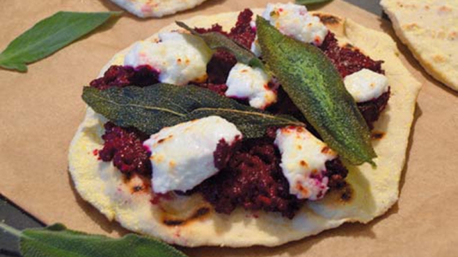 beet pesto flatbread